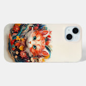 かわいいベビーキツネと花紙切り出し Case-Mate iPhoneケース (裏面 (横))