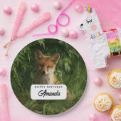 かわいいベビーキツネインザグリーンフォレスト誕生日 ペーパープレート (パーティー)