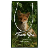 かわいいベビーキツネイン緑の森ありがとう スモールペーパーバッグ (正面)