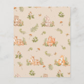 かわいいベビーキツネウッドランドベビーシャワー招待状 チラシ (裏面)