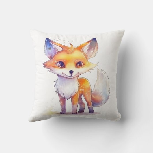 かわいいベビーキツネスクエアピロー クッション (裏面)