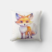 かわいいベビーキツネスクエアピロー クッション (正面)
