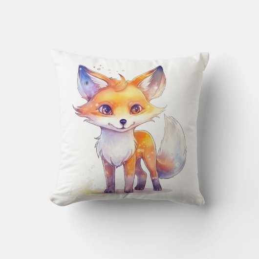 かわいいベビーキツネスクエアピロー クッション (正面)