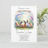 かわいいベビーキツネベビーシャワー招待状 招待状 (スタンド正面)