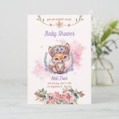 かわいいベビーキツネベビーシャワー招待状 招待状 (スタンド正面)