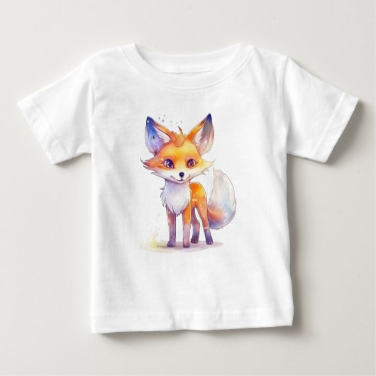 かわいいベビーキツネベビーTシャツ ベビーTシャツ (正面)