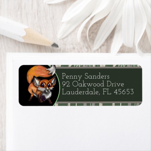 かわいいベビーキツネポー ラベル (インサイチュ)