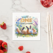 かわいいベビーキツネワイルドワン誕生日ペーパーナプキン スタンダードカクテルナプキン (インサイチュ)