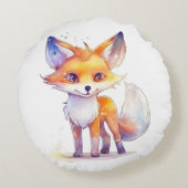 かわいいベビーキツネ丸い枕 ラウンドクッション (裏面)