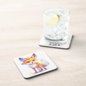 かわいいベビーキツネ懸命プラスチックコースター コースター (右側)