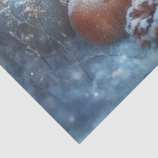 かわいいベビーキツネ素朴冬のクリスマスデクページ 薄葉紙 (詳細)