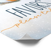 かわいいベビーキツネ雪のように冬の赤ちゃんシャワーの好意 ポスター (角)