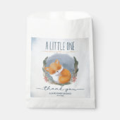 かわいいベビーキツネ雪の冬のベビーシャワー フェイバーバッグ (正面)