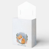 かわいいベビーキツネ雪の冬のベビーシャワー フェイバーボックス (オープン)