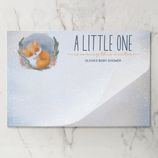 かわいいベビーキツネ雪の冬のベビーシャワー ペーパーパッド (折り畳み)