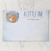 かわいいベビーキツネ雪の冬のベビーシャワー ペーパーパッド (正面)