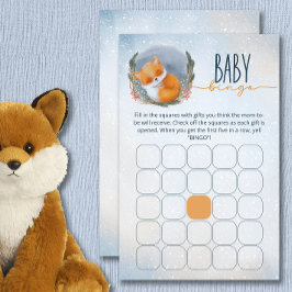 かわいいベビーキツネ雪の冬の赤ちゃんシャワービンゴゲーム