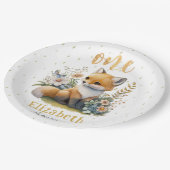 かわいいベビーキツネ1st誕生日パーティー紙プレート ペーパープレート (アングル)