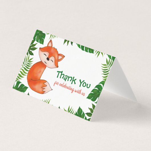 かわいいベビーキツネ |赤ちゃんシャワー |ありがとうございます (正面)