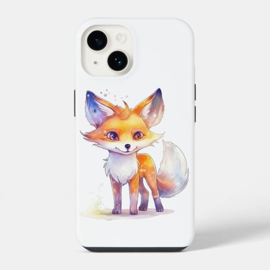 かわいいベビーキツネiPhone 14ケース iPhoneケース (裏面)