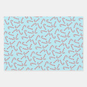 かわいいベビーキャンディケーンヴィンテージクリスマス ラッピングペーパーシート (正面)