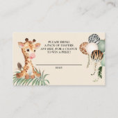 かわいいベビーキラフェサファリオムツラッフル エンクロージャーカード (正面)