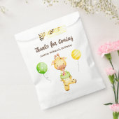 かわいいベビーキリンとケーキ、ありがとうパーティー フェイバーバッグ (封をした状態)