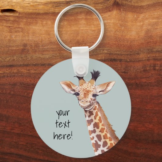 かわいいベビーキリンパーソナライズされた キーホルダー (正面)