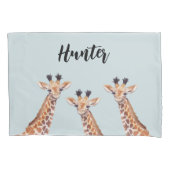 かわいいベビーキリンパーソナライズされた 枕カバー (正面)