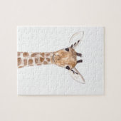 かわいいベビーキリン動物動物園サファリユーモアの子供 ジグソーパズル (横)