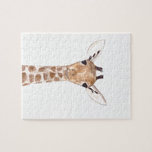 かわいいベビーキリン動物動物園サファリユーモアの子供 ジグソーパズル (横)