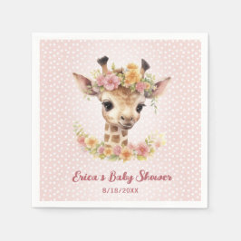 かわいいベビーキリン少女ワイルドサファリシャワースプリンクル スタンダードカクテルナプキン