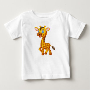かわいいベビーキリン微笑み漫画 ベビーTシャツ