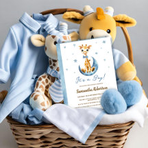 かわいいベビーキリン水の色その男の子の赤ちゃんシャワー