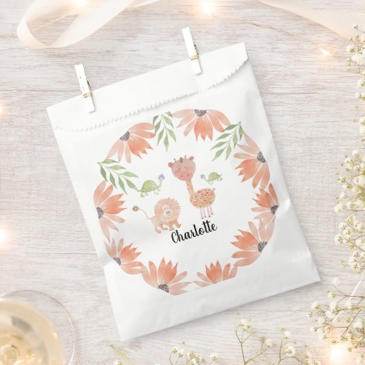 かわいいベビーキリン水彩手絵を描型 フェイバーバッグ (クリップ留めされた状態)