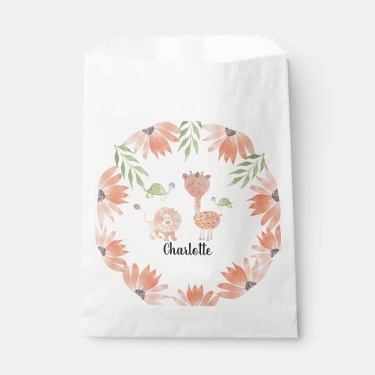 かわいいベビーキリン水彩手絵を描型 フェイバーバッグ (正面)