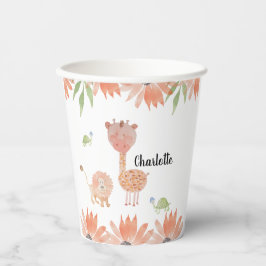 かわいいベビーキリン水彩手絵を描型 紙コップ