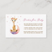 かわいいベビーキリン赤ちゃんシャワー女の子の本ベビー エンクロージャーカード (正面)