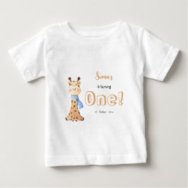 かわいいベビーキリン1st誕生日ベビーTシャツ ベビーTシャツ