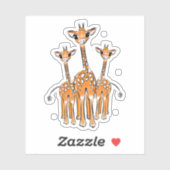 かわいいベビーキリン、サファリ動物 シール (シート)