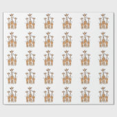 かわいいベビーキリン、サファリ動物 ラッピングペーパー (フラット)