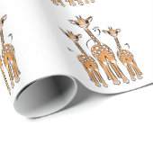 かわいいベビーキリン、サファリ動物 ラッピングペーパー (ロールコーナー)