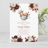 かわいいベビーキリン |誕生日ティーパーティー 招待状 (スタンド正面)