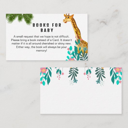 かわいいベビーキリンSafariブックスリクエストベビー エンクロージャーカード (正面/裏面)