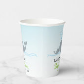 かわいいベビークジラと母ベビーシャワー紙カップ 紙コップ (右)