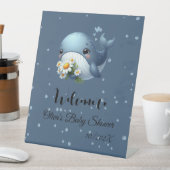 かわいいベビークジラ赤ちゃんシャワー台座看板 台座サイン (インサイチュ)