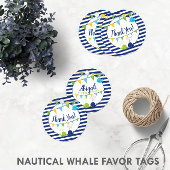 かわいいベビークジラ赤ちゃんシャワー(両面)ありがとう フェイバータグ