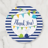 かわいいベビークジラ赤ちゃんシャワー(両面)ありがとう フェイバータグ (正面)