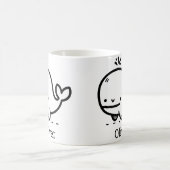 かわいいベビークジラ – かわいいズシークリーチャーラインアート コーヒーマグカップ (中央)
