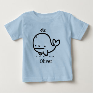 かわいいベビークジラ – かわいいズシークリーチャーラインアート ベビーTシャツ